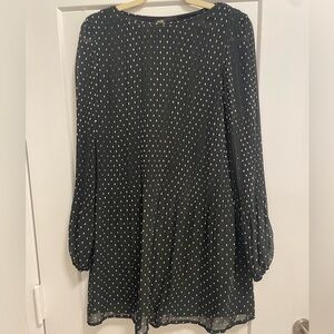 Maje Black and White Polka Dot Dress